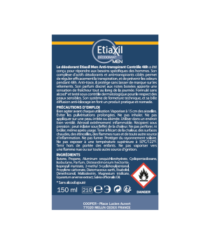 ETIAXIL MEN ANTI-TRANSPIRANT 48H CONTROLE AÉROSOL 150ML