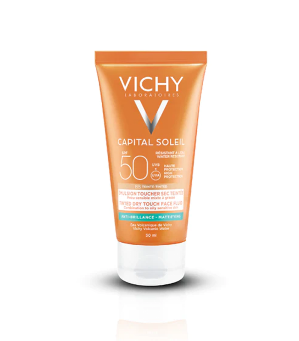 VICHY CAPITAL SOLEIL BB TINTED DRY TOUCH FACE FLUID SPF50+ 50ML